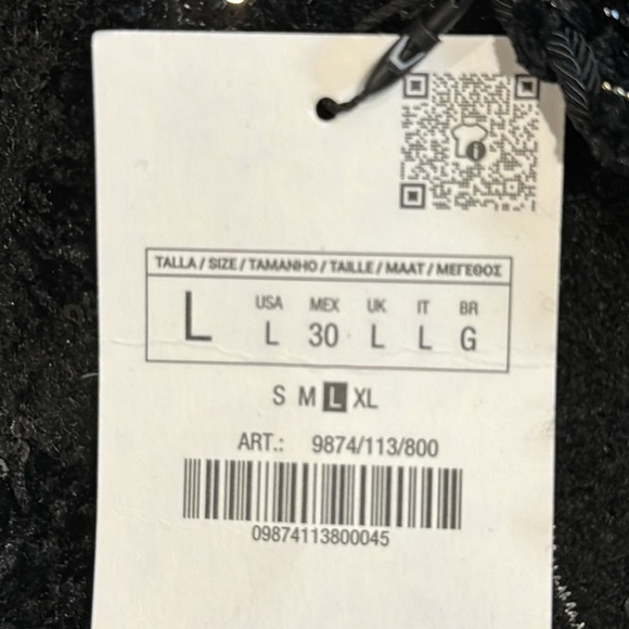 NWT ZARA KNIT CARDIGAN WITH SEQUINS SIZE L - Picture 15 of 16